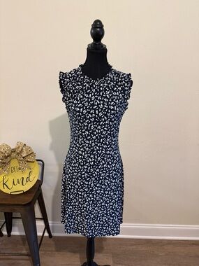 Tommy Hilfiger Navy and White Floral Midi Dress